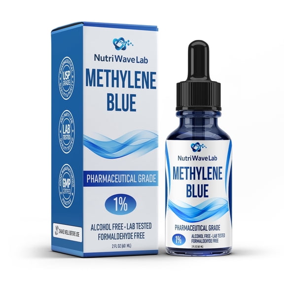 NutriWaveLab Methylene Blue 1% Enhanced Liquid Solution, 30ml, Pharmaceutical Grade 99.99 USP