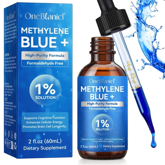 Methylene Blue 1%, Support Brain Health, High-Purity Formula, No Formaldehyde, 2 fl oz