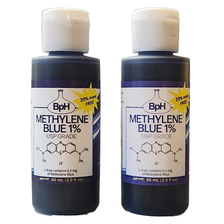 Methylene Blue, 1% USP (Pharmaceutical) Grade: 2×60 mL Twin Pack: 3rd Party Tested