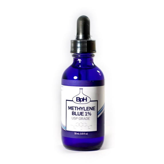 Methylene Blue, 1% USP (Pharmaceutical) Grade, 50 mL (1.69 fl oz) Glass; 3rd Party Tested
