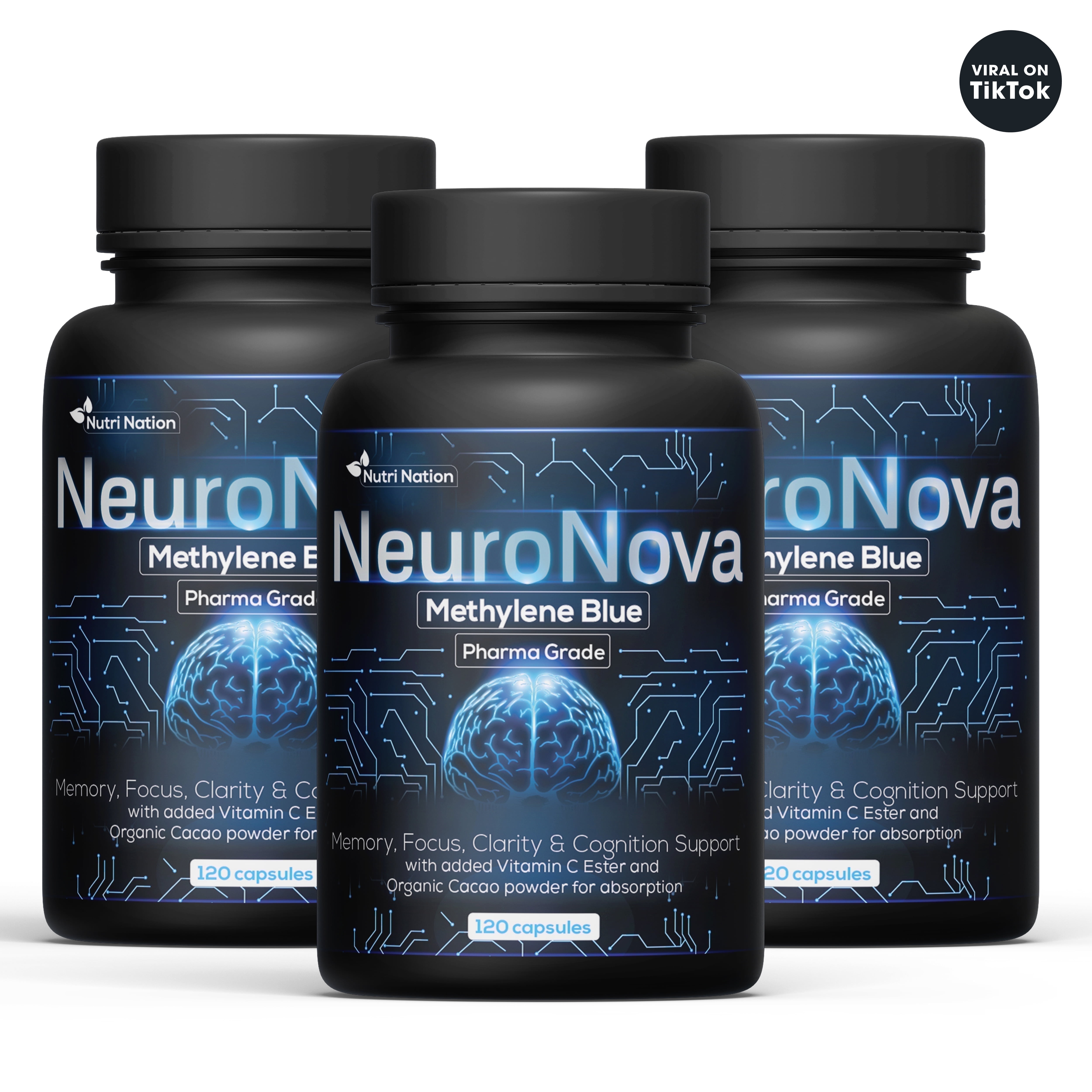 Nutri Nation Methylene Blue Capsules Brain and Cognitive Support 360 Count