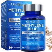 Methylene Blue Capsules USP Grade, with Vitamin C Ester & Organic Cacao Powder, Cognitive Support, 60 Capsules