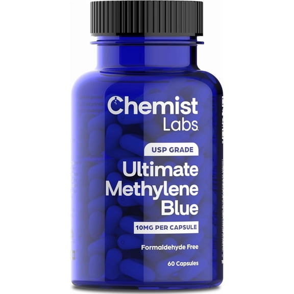 Methylene Blue Dietary Supplement Capsules, USP Grade, Third Party Tested, Made in USA, 60 Count