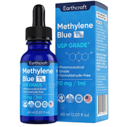 Methylene Blue Drops 1% USP Pharmaceutical Grade High Purity Methylene Blue in Liquid Glass Dropper Bottle Lab-Tested Solution for Research Use Only 60 ml