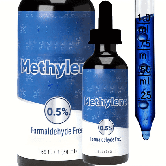 Methylene Blue Drops High-Purity Liquid Supplement for Cognitive & Energy Support, Formaldehyde-Free, Gluten-Free, 1.69 fl oz