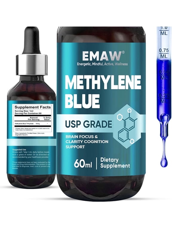Methylene Blue Pharmaceutical Grade, Methylene Blue for Humans, 2FLOZ