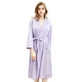 thumbnail image 1 of Metich Women’s Knee Length Waffle Robe, Bath Spa Robe, Lightweight Cotton &Polyester Blend, M-XL, Light Purple, 1 of 4