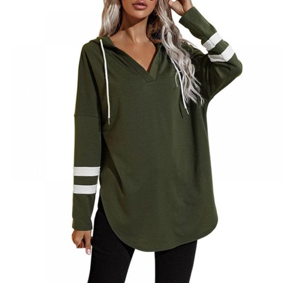 Metich Womens Plus Size Sweatshirts Long Sleeve Striped Loose Oversized Pullover Sweatshirts