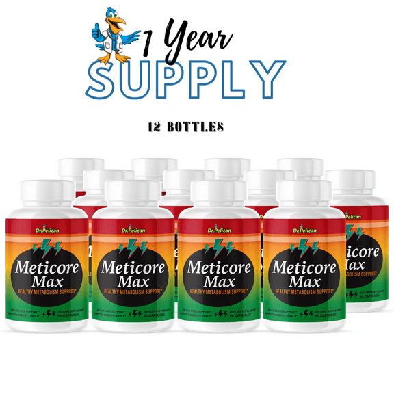 Meticore Max- Keto & Weight Support- 12 Bottles- 720 Capsules- Dr. Pelican