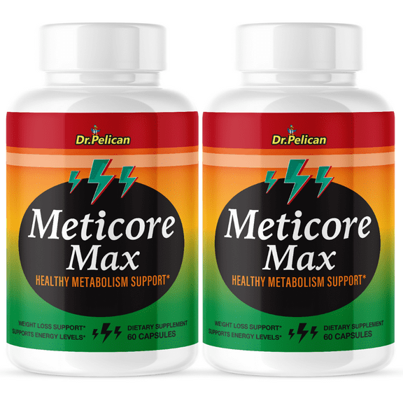Meticore Max- Keto & Weight Support- 2 Bottles- 120 Capsules- Dr. Pelican