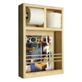 thumbnail image 1 of Metis Unfinished Combination Toilet Paper Holder On the Wall Magazine Rack, 1 of 4