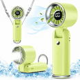 thumbnail image 1 of Portable Fan, 3 IN 1 5000mAh Rechargeable Mini Handheld Fan with 100 Speeds Air Turbo Personal Fan for Indoor Outdoor Travel (Green), 1 of 13