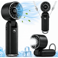 thumbnail image 1 of MEHOOM Mini Handheld Portable Fan, 3 IN 1 5000mAh Rechargeable Outdoor Personal Fan with Flashlight, 180° Adjustable, 100 Speed, Small Air Turbo Personal Fan for Outdoor Indoor, Travel, Beach, Black, 1 of 12