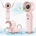 thumbnail image 1 of 3 IN 1 Portable Fan, 5000mAh Rechargeable Mini Handheld Fan with 100 Speeds Air Turbo Personal Fan for Indoor Outdoor Travel (Pink), 1 of 14