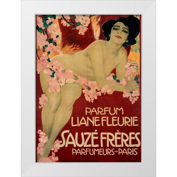 Metlicovitz, Leopoldo 11x14 White Modern Wood Framed Museum Art Print Titled - Parfum Liane Fleurie / Sauze Freres