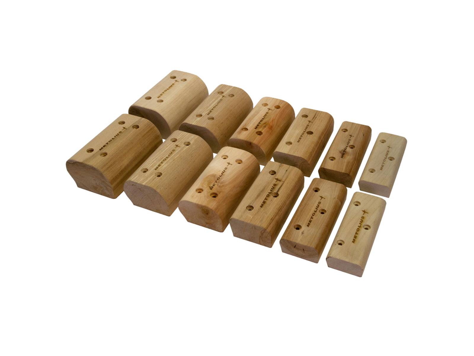 Metolius Campus Blocks Large – Set Di 2 Pioli Per Arrampicata, Lato Incut E Piatto, Forati Per Montaggio A Muro