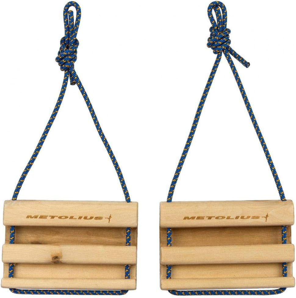 Metolius Nano Rings - Portable Wooden Climbing Hangboard, Multiple Edge Depths (10mm-40mm)