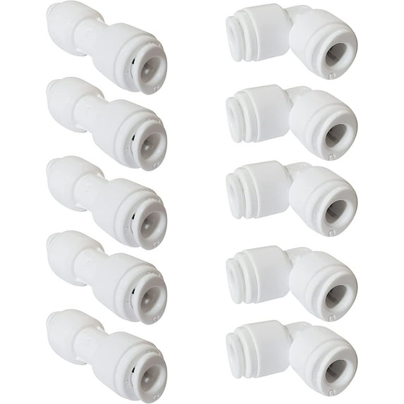 Metpure 1/4" Quick Connect Union and 1/4" Quick Connect Union Elbows Assortment Pack (10 Pack)