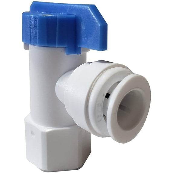 Metpure 3/8" Quick Connect Tank Ball Valve with Gaskets For Water Purification Systems And Reverse Osmosis System Pressurized Water Storage Tank (1/4" Female NPT X 3/8" Quick Connect)