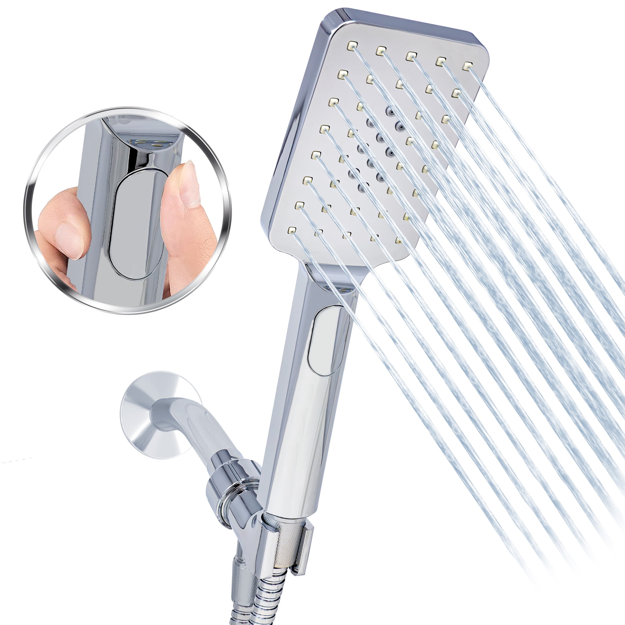 Metpure High-Pressure Handheld Shower Head with Easy Clicker for ...