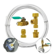Metpure Ice Maker Fridge Installation Kit   25 Feet Tubing for Appliance Water Line with Stop Tee Connection and Valve for Quick Installation, 1/4 OD Fittings for Potable Drinking Water