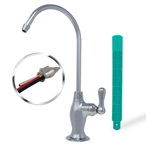 Metpure Brushed Nickel Gooseneck Air Gap Reverse Osmosis Drinking Water Faucet with Wrench