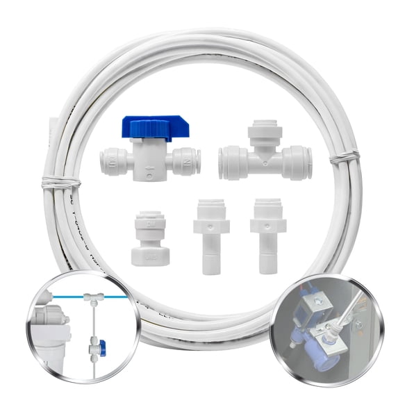 Metpure LLDPE Polyethylene White Tubing RO Ice Maker Installation Complete Kit