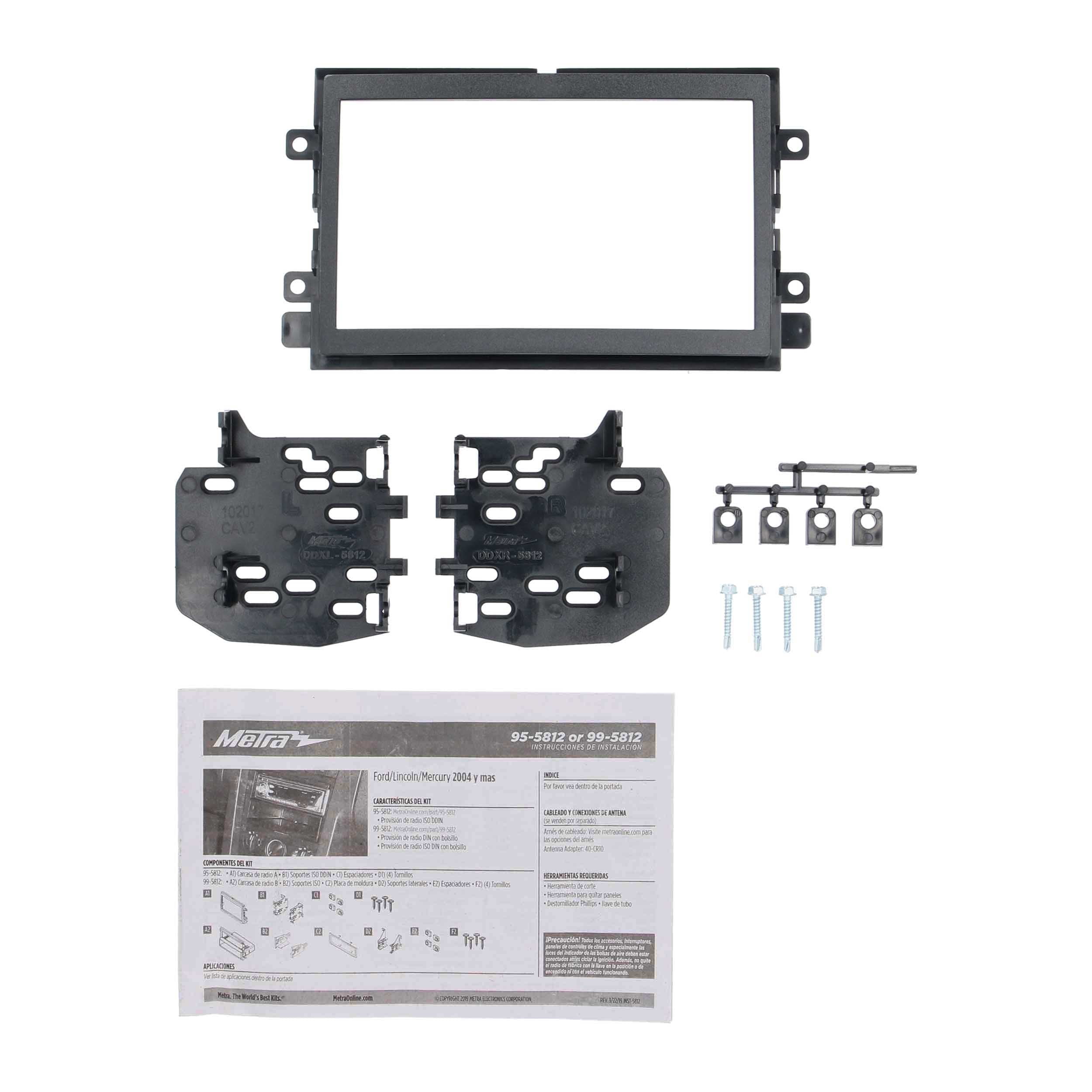 Metra 955812 Aftermarket Double DIN Stereo Radio Installation Kit Ford
