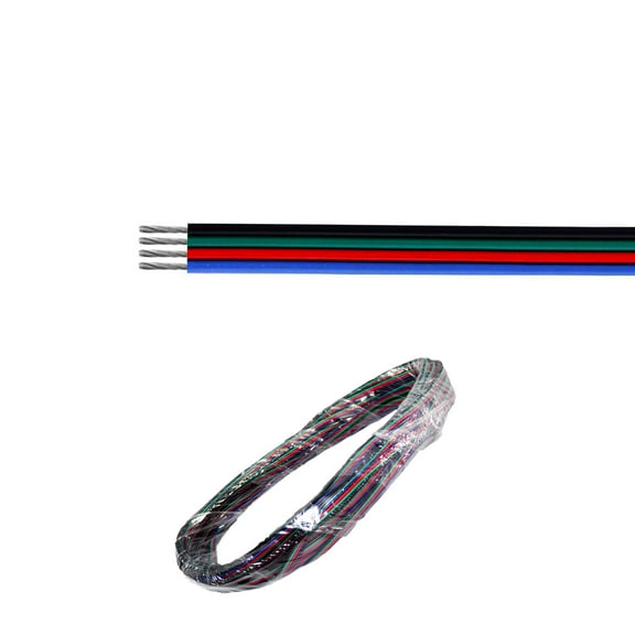 Heise HE-RGBWIRE50-1 4 Conductor RGB Wire Fits HE-5MRGB-1 RGB Strip, 50', EA