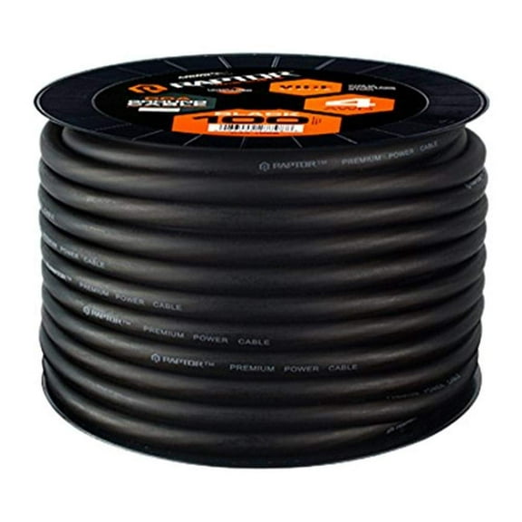 Metra Electronics & Heise METR3BK4-100 100 ft. 4 AWG Black CCA Viceseries Power Cable