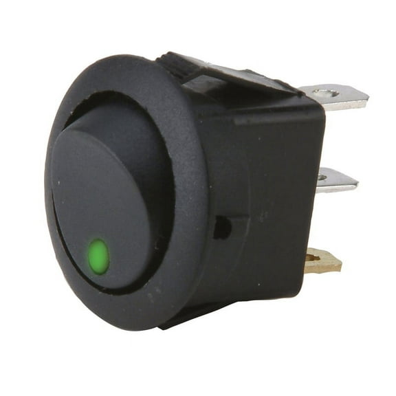Install Bay IBRRSG On/Off 20-AMP Round Rocker LED Switches Without Leads, 5Pk (Green)
