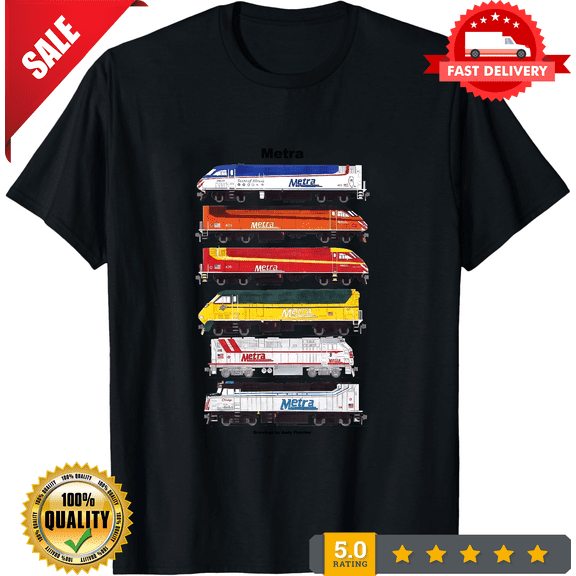 Metra Heritage Locomotives Railroad T-Shirt by Andy Fletcher, NEW TRENDING ITEM-TH80992