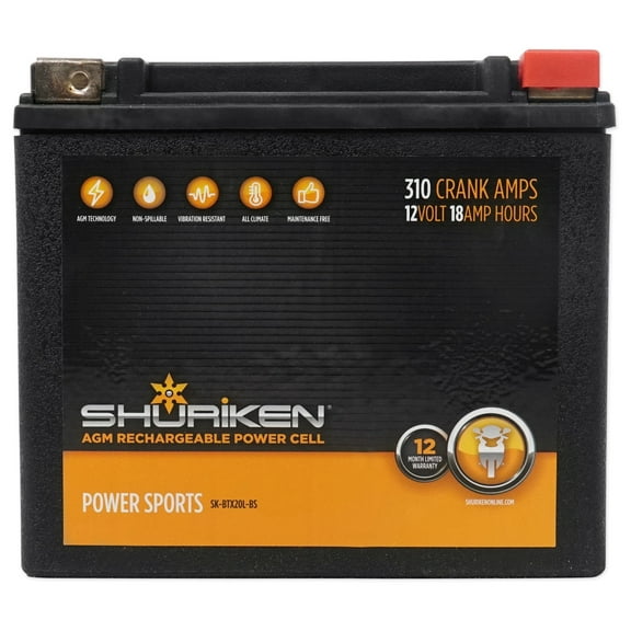 Metra SK-BTX20L-BS AGM Battery 310 CCA Crank Amps 4 Boat/ATV/UTV/Cart/Motorcycle