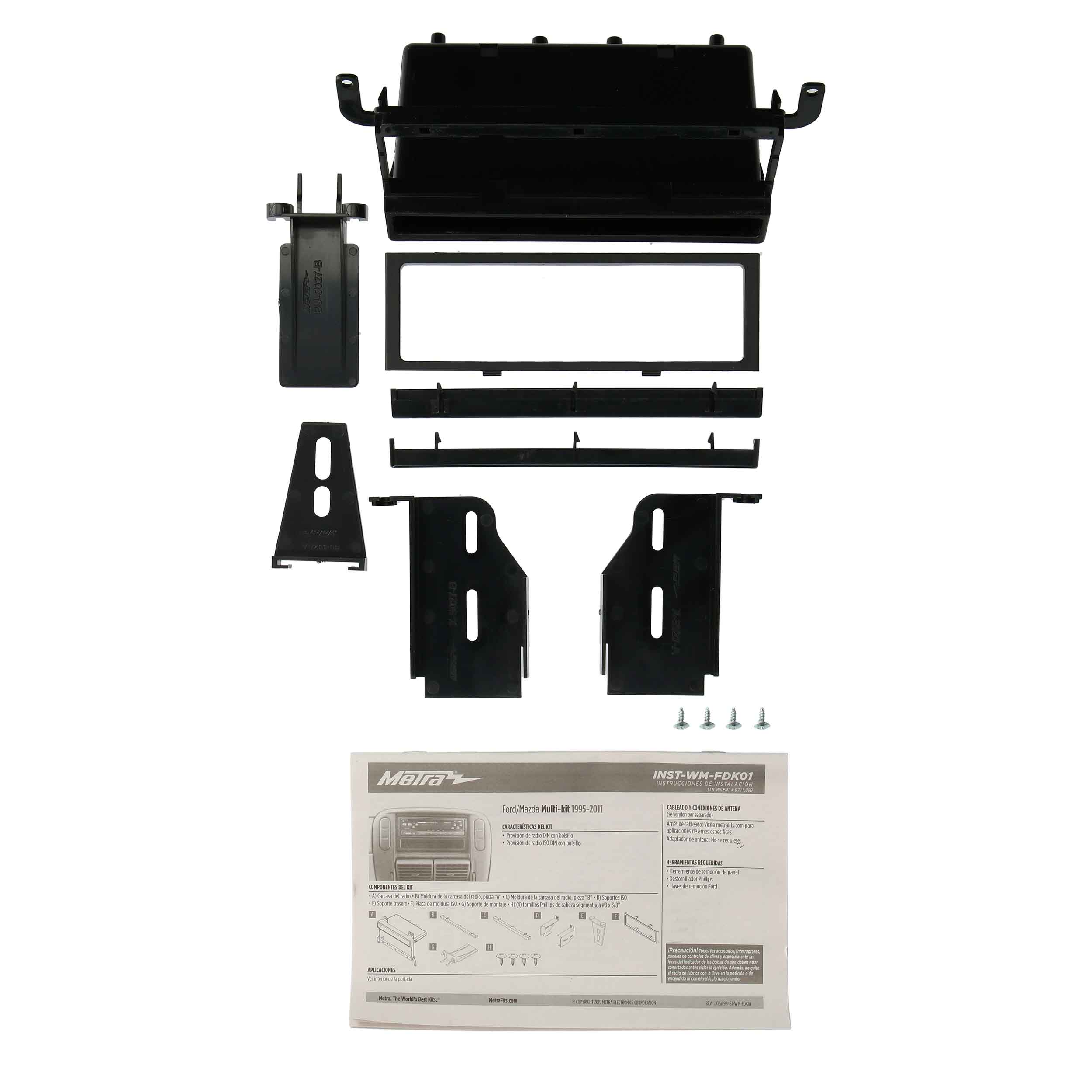 Metra WM-FDK01 Single DIN Aftermarket Radio Installation Kit for Ford Vehicles 2004-up, Black New - image 1 of 10