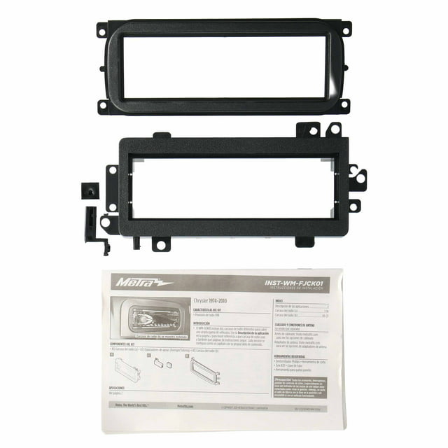 Metra WM-FJCK01 Single DIN Radio Installation Kit for Select Ford-jeep-Chrysler 1974-up, Black New