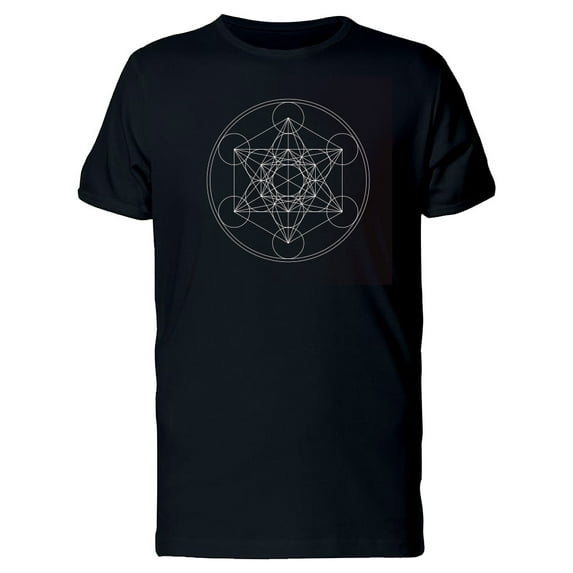 Metratrons Cube White Outline T-Shirt Men -Image by Shutterstock, Male XX-Large