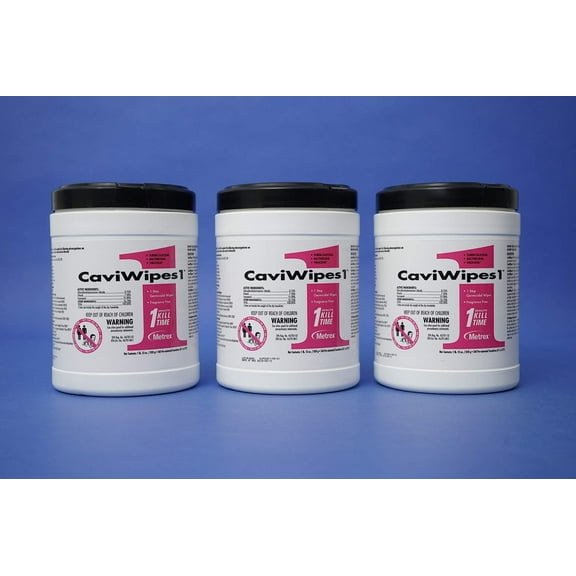 Metrex 13-5100 CaviWipes1 Surface Disinfectant Towelette, 6" x 6-3/4" Size (Pack of 12)