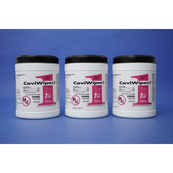 Metrex 13-5100 CaviWipes1 Surface Disinfectant Towelette, 6" x 6-3/4" Size (Pack of 12)