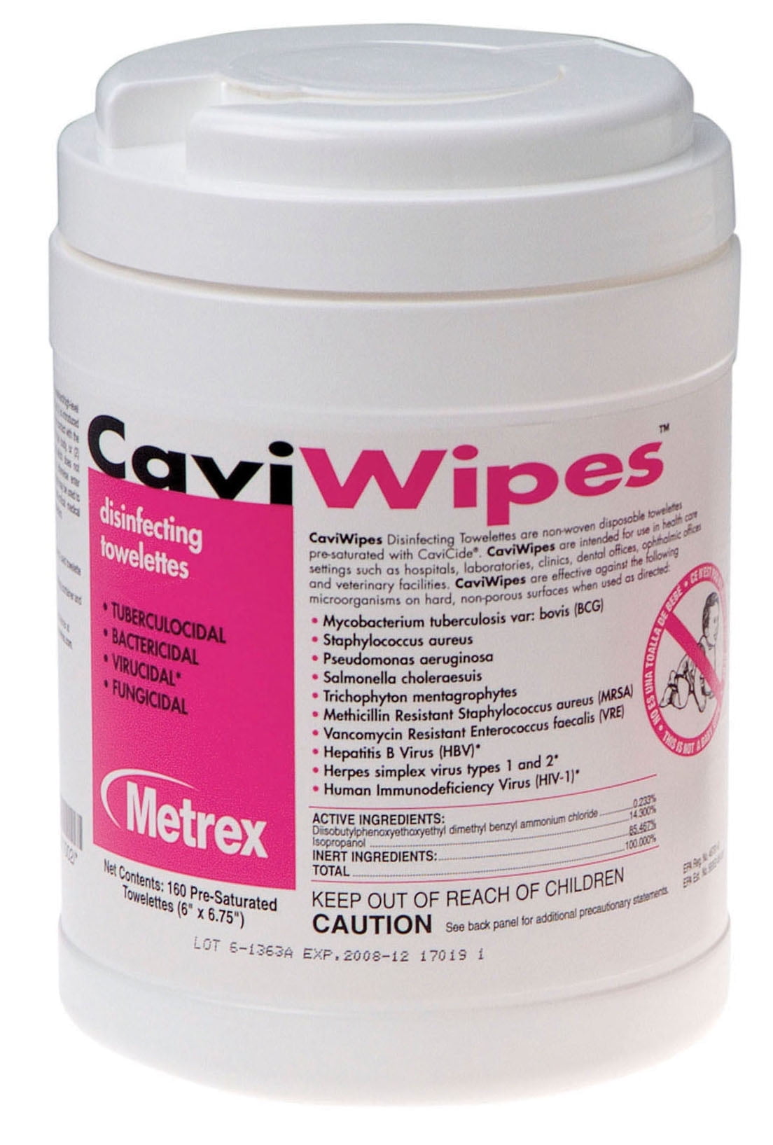 Metrex CaviWipes Surface Disinfectant Wipes, Alcohol Scent, 1920 Count