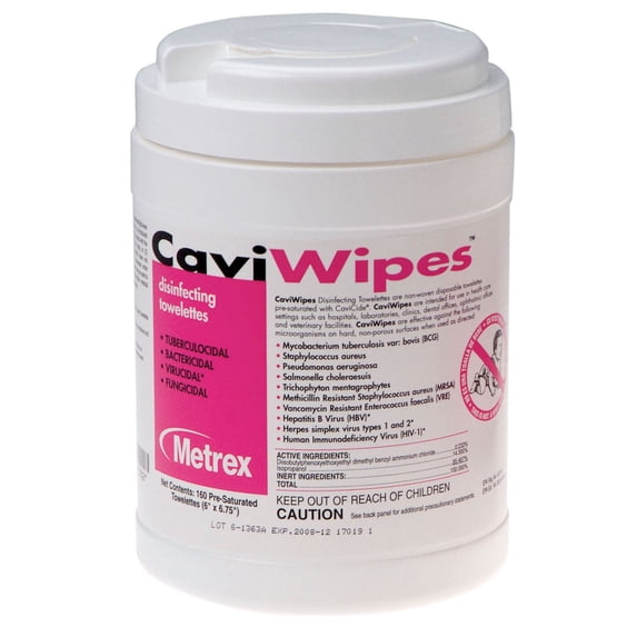 Metrex CaviWipes Surface Disinfectant Wipes, Alcohol Scent, 1920 Count