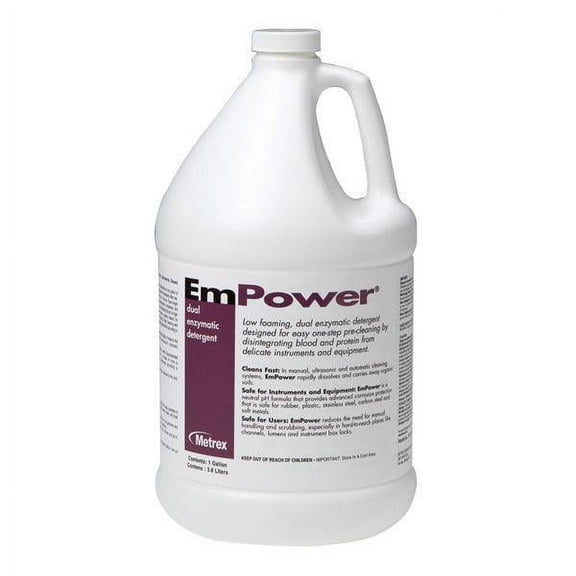 Metrex EmPower Enzymatic Solution, Fresh Scented. 4 x 1 Gal. Dual-Enzymatic Detergent