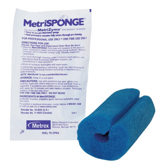MetriSponge Single Use Pre-Saturated Endoscope Sponge 10-4025, 4 Pack, 100 Wipes
