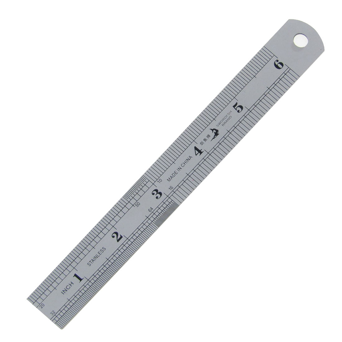 Metric 15cm Scale Double Side Stainless Steel Imperial Straight Ruler 6