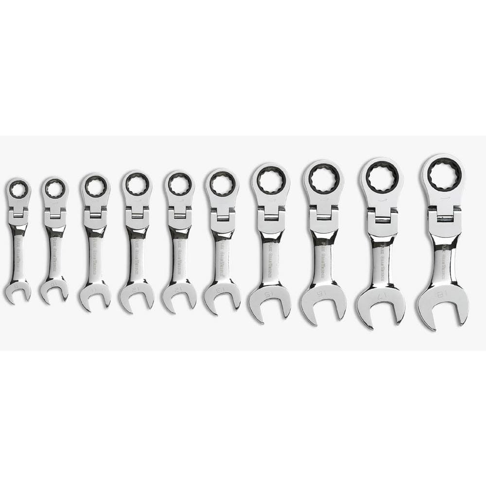 Stubby Ratchet Wrench Set 8-piece Ratchet Wrench Set, SAE 5/16-3/4 in