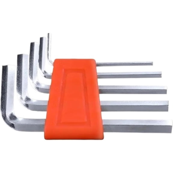 Metric Allen Wrench Inch Set L Size Key Short Arm Tool Easy to Carry in The Pocket Hand Tools for General Repairing, Pipeline, Bicycle, Silver-5 Pcs Metric