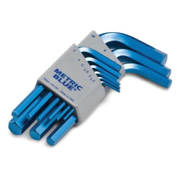 Metric Blue 9 Piece Metric L-Shape Hex Key Set, UST195587 UST195587