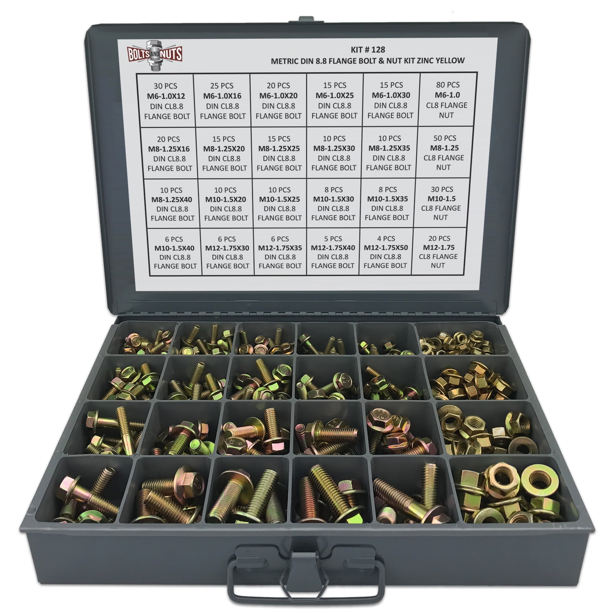 Metric Class 8.8 Hex Cap Flange Frame Bolts & Flange Nuts Assortment
