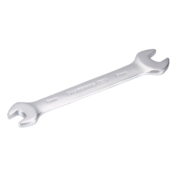 Metric Double Open End Wrench Polished Finish Cr-V, 8mm x 10mm