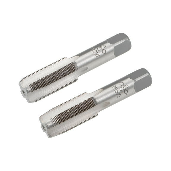 Metric Hand Tap M18 Thread 1 Pitch 4 Straight Flute H2 Alloy Tool Steel 1 Pair