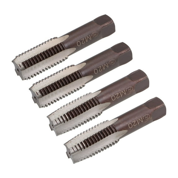 Metric Hand Tap M20 x 2.5 4 Straight Flute H2 Alloy Tool Steel 2 Pairs